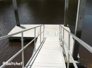 floating dock at white oak creek boat ramp